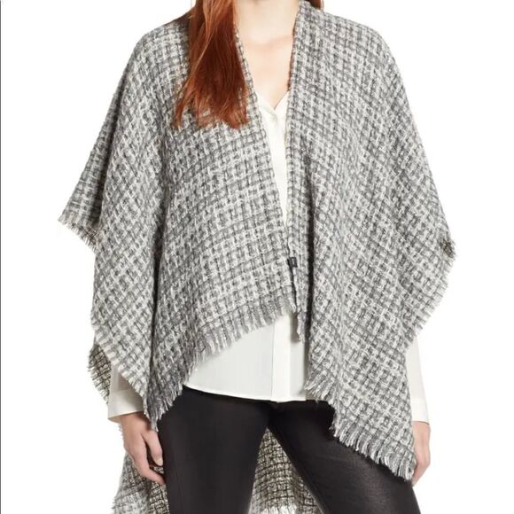 Echo Tops - Echo Women’s Metallic Tweed Ruana Poncho
